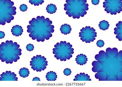 Abstract vector background of flowers with heart-shaped petals