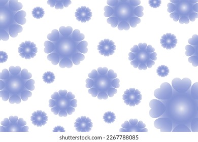 Abstract vector background of flowers with heart-shaped petals