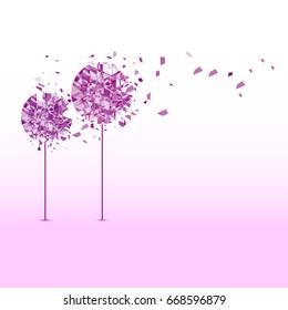 abstract vector background with flowers from many geometry  particles