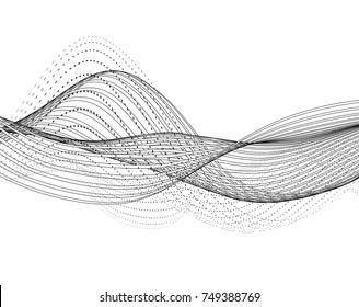 Abstract vector background, with flowing waves and dots.
