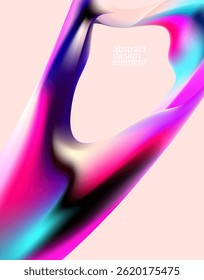 Abstract vector background of fluid 3D iridescent shape. Elegant wallpaper.