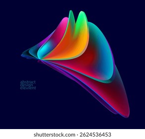 Abstract vector background of fluid 3D iridescent shape. Elegant wallpaper.