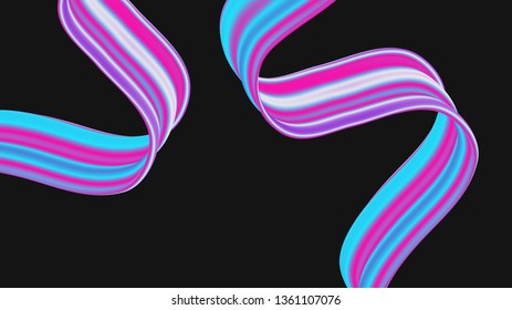 Abstract vector background with fluid colorful ribbon.