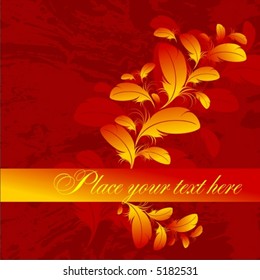 Abstract vector background with flying feathers