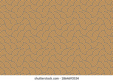 Abstract vector background in the form of gray and orange Japanese waves