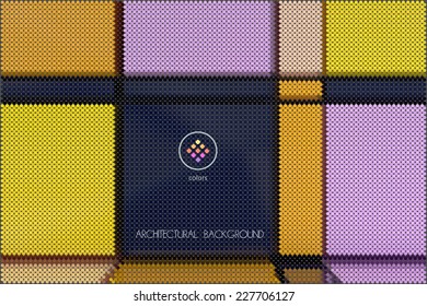 abstract vector background formed with hundred of rectangular swatches grouped by color