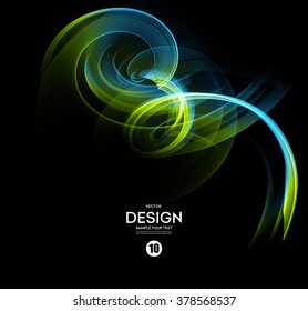 Abstract vector background, fractal futuristic wavy illustration eps10