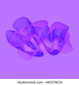 Abstract vector background, fractal futuristic wavy line illustration 