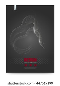 Abstract vector background, futuristic black wavy illustration eps10
