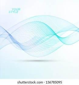 Abstract vector background, futuristic blue wavy illustration eps10