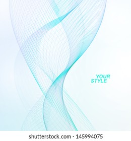 Abstract vector background, futuristic blue wavy illustration eps10
