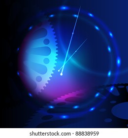 Abstract vector background. Futuristic clock. EPS 10