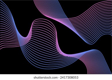 Abstract vector background with futuristic neon waves, dynamic motion, and smooth gradients