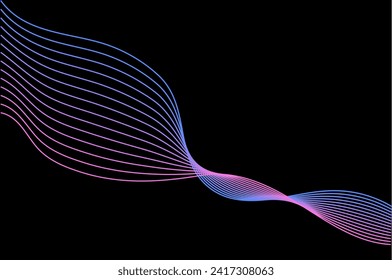 Abstract vector background with futuristic neon waves, dynamic motion, and smooth gradients