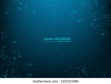 Abstract vector background. Futuristic polygonal style card. Background for business presentations. Molecular structure. Lines plexus in 3d. Cybernetic dots, creative banner.