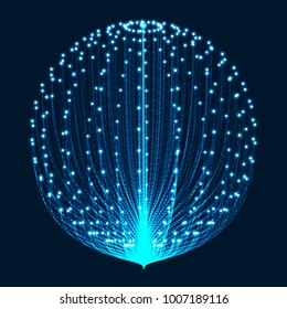 Abstract vector background. Futuristic style card. Elegant background for business presentations. Lines, point, planes in 3d space.