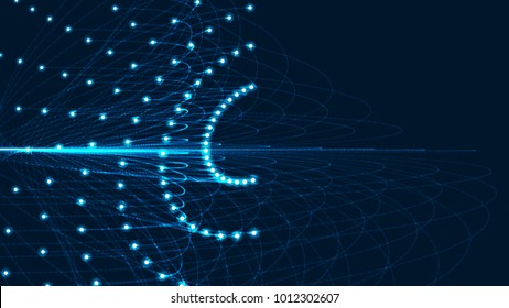 Abstract vector background. Futuristic style card. Elegant background for business presentations. Lines, point, planes in 3d space.