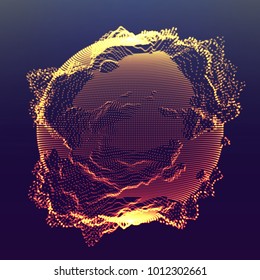 Abstract vector background. Futuristic style card. Elegant background for business presentations. Lines, point, planes in 3d space.