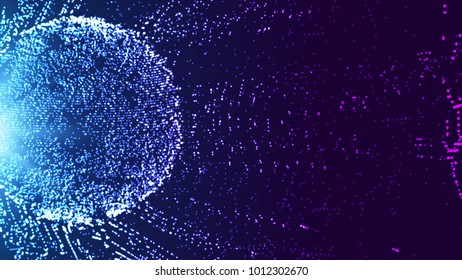 Abstract vector background. Futuristic style card. Elegant background for business presentations. Lines, point, planes in 3d space.