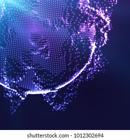 Abstract vector background. Futuristic style card. Elegant background for business presentations. Lines, point, planes in 3d space.