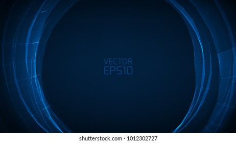 Abstract vector background. Futuristic style card. Elegant background for business presentations. Lines, point, planes in 3d space.