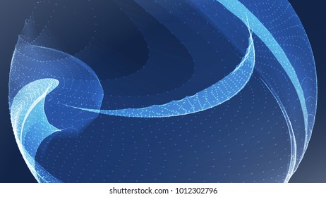 Abstract vector background. Futuristic style card. Elegant background for business presentations. Lines, point, planes in 3d space.