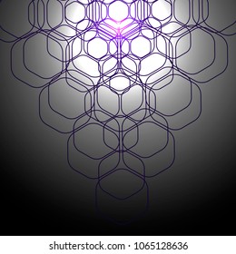 Abstract vector background in futuristic style. Monochrome wallpaper.