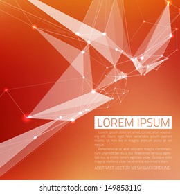Abstract vector background. Futuristic style card. Elegant background for business presentations. Lines, point, planes in 3d space.