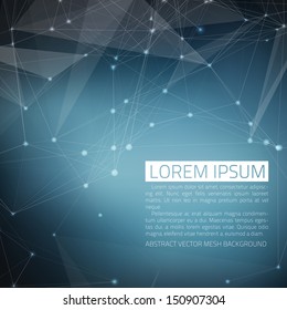 Abstract vector background. Futuristic style card. Elegant background for business presentations. Lines, point, planes in 3d space.