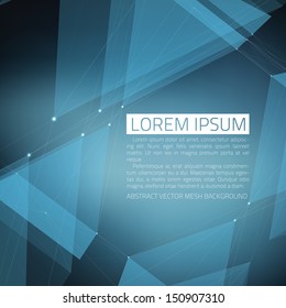 Abstract vector background. Futuristic style card. Elegant background for business presentations. Lines, point, planes in 3d space.