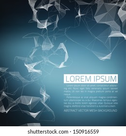 Abstract vector background. Futuristic style card. Elegant background for business presentations. Lines, point, planes in 3d space.