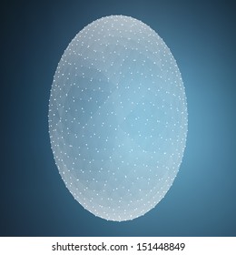 Abstract vector background. Futuristic style card. Elegant background for business presentations. Lines, point, planes in 3d space. Egg