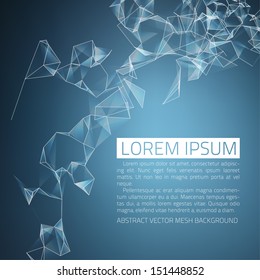 Abstract vector background. Futuristic style card. Elegant background for business presentations. Lines, point, planes in 3d space.
