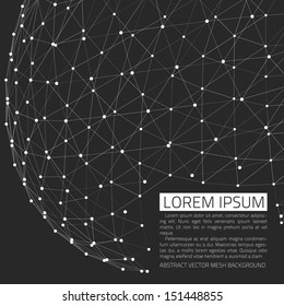 Abstract vector background. Futuristic style card. Elegant background for business presentations. Lines, point, planes in 3d space.