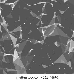 Abstract vector background. Futuristic style card. Elegant background for business presentations. Lines, point, planes in 3d space.