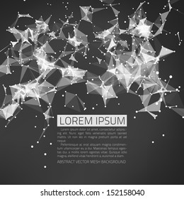 Abstract vector background. Futuristic style card. Elegant background for business presentations. Lines, point, planes in 3d space. Black and white.
