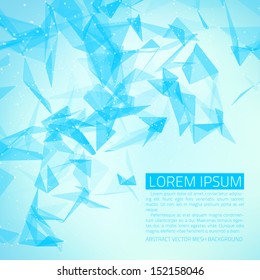 Abstract vector background. Futuristic style card. Elegant background for business presentations. Lines, point, planes in 3d space.
