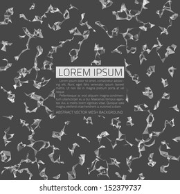 Abstract vector background. Futuristic style card. Elegant background for business presentations. Lines, point, planes in 3d space. Black and white.