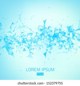 Abstract vector background. Futuristic style card. Elegant background for business presentations. Lines, point, planes in 3d space.