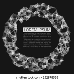 Abstract vector background. Futuristic style card. Elegant background for business presentations. Lines, point, planes in 3d space. Black and white.