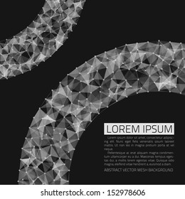 Abstract vector background. Futuristic style card. Elegant background for business presentations. Lines, point, planes in 3d space. Black and white.