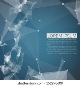 Abstract vector background. Futuristic style card. Elegant background for business presentations. Lines, point, planes in 3d space.