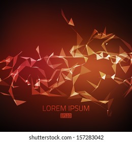 Abstract vector background. Futuristic style card. Elegant background for business presentations. Lines, point, planes in 3d space. 