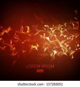 Abstract vector background. Futuristic style card. Elegant background for business presentations. Lines, point, planes in 3d space. 