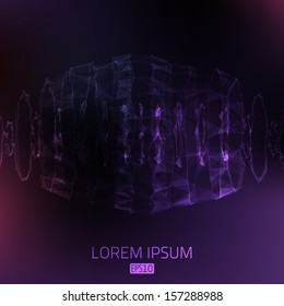 Abstract vector background. Futuristic style card. Elegant background for business presentations. Lines, point, planes in 3d space. 