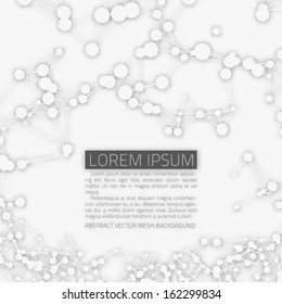 Abstract vector background. Futuristic style card. Elegant background for business presentations. Lines, point, planes in 3d space. Black and white.