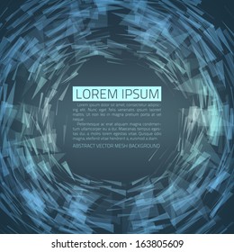 Abstract vector background. Futuristic style card. Elegant background for business presentations. Lines, point, planes in 3d space.