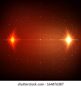 Abstract vector background. Futuristic style card. Elegant background for business presentations. Lines, point, planes in 3d space