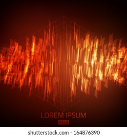 Abstract vector background. Futuristic style card. Elegant background for business presentations. Lines, point, planes in 3d space