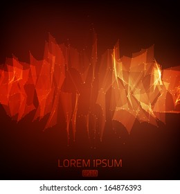 Abstract vector background. Futuristic style card. Elegant background for business presentations. Lines, point, planes in 3d space